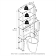 Pemberly Row Turn-N-Tube Toilet Space Saver with 5 Shelves in White