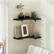 Pemberly Row Wall Mounted Corner L-Shape Floating Display Shelves in Set of 2