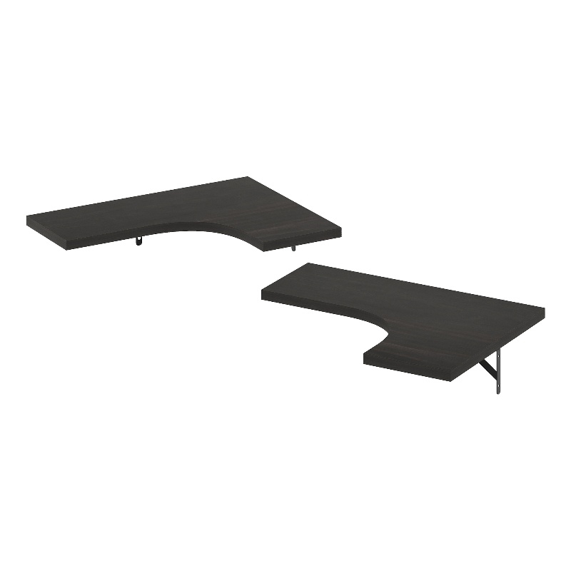 Pemberly Row Wall Mounted Corner L-Shape Floating Display Shelves in Set of 2