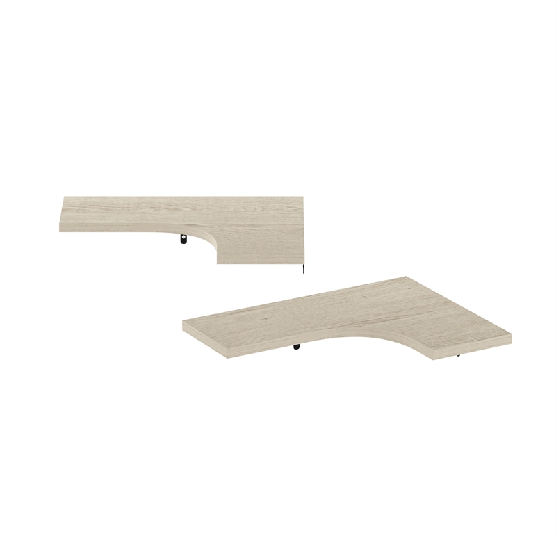 Pemberly Row Wall Mounted Corner L-Shape Floating Display Shelves in Set of 2