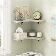 Pemberly Row Wall Mounted Corner L-Shape Floating Display Shelves in Set of 2
