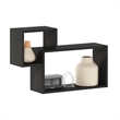Pemberly Row Interweave Wall Mount Floating Decorative Shelf in Set of Espresso