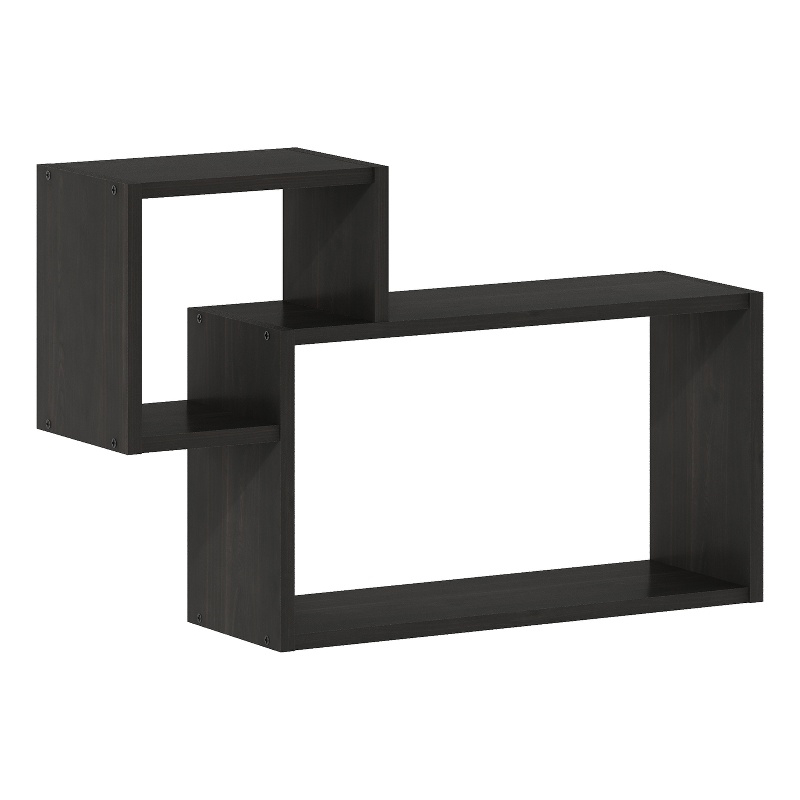 Pemberly Row Interweave Wall Mount Floating Decorative Shelf in Set of Espresso