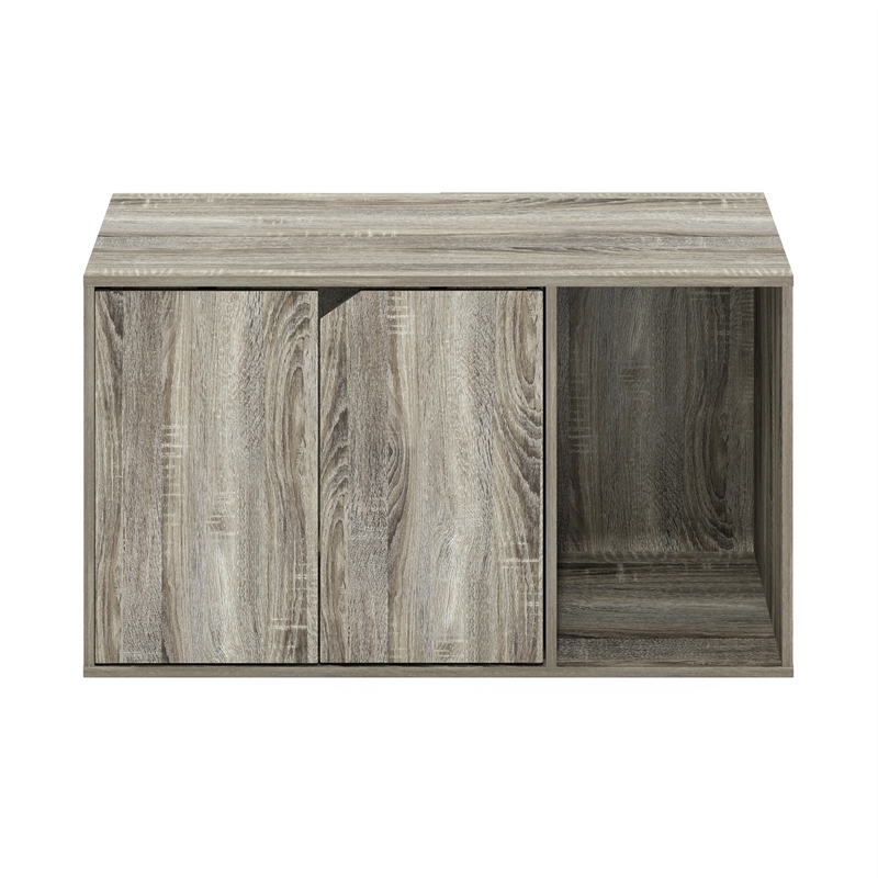 Pemberly Row Contemporary Litter Box Enclosure in French Oak Gray