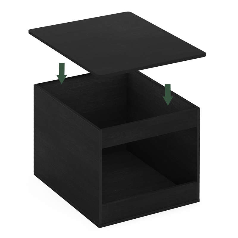 Pemberly Row Contemporary Top Opening Litter Box Enclosure in Americano