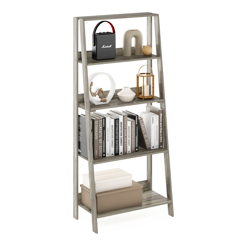 Pemberly Row Contemporary 5-Tier Bookcase Display Shelf in French Oak