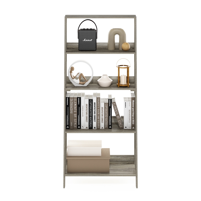 Pemberly Row Contemporary 5-Tier Bookcase Display Shelf in French Oak