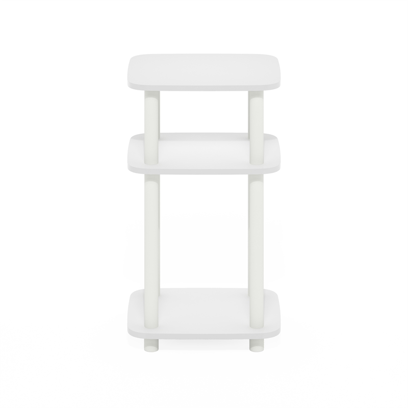 Pemberly Row 3-Tier Turn-N-Tube Curve End Table in Side Table in White