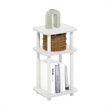 Pemberly Row 3-Tier Turn-N-Tube Curve End Table in Side Table in White