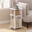Pemberly Row 3-Tier Turn-N-Tube Curve End Table in Side Table in White