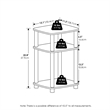 Pemberly Row 3-Tier Turn-N-Tube Curve End Table in Side Table in White