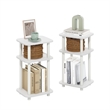 Pemberly Row 3-Tier Turn-N-Tube Curve End Table in Side Table in White