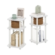 Pemberly Row 3-Tier Turn-N-Tube Curve End Table in Side Table in White