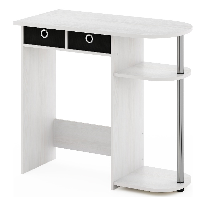 Pemberly Row Laptop/Notebook/Computer Desk/Table in White Oak/Chrome