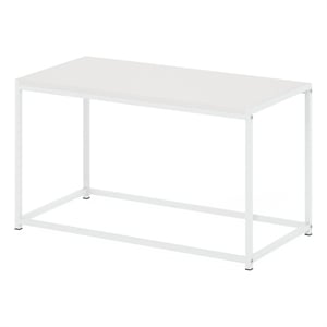 Pemberly Row Contemporary Living Coffee Table in Solid White
