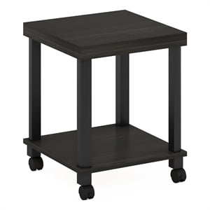 Pemberly Row Turn-N-Tube 2-Tier End Table in Side Table with Espresso/Black