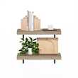 Pemberly Row 22-Inch Wall Mounted Floating Display Shelves in Natural Set of 2