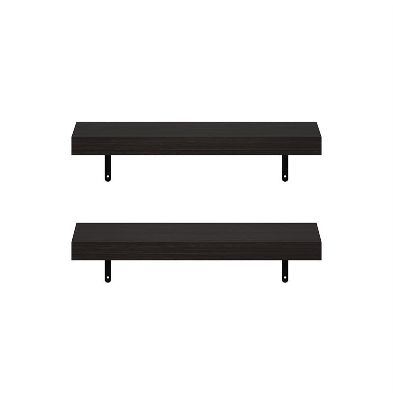 Pemberly Row 22-Inch Wall Mounted Floating Display Shelves in Tobacco Set of 2