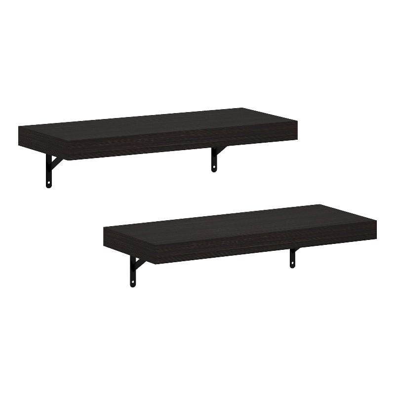 Pemberly Row 22-Inch Wall Mounted Floating Display Shelves in Tobacco Set of 2