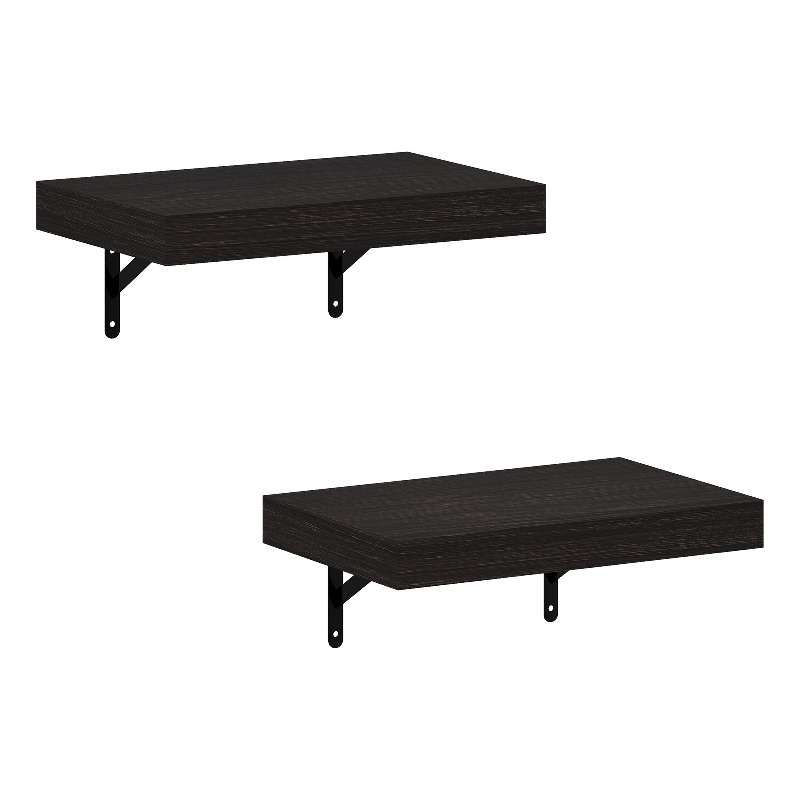 Pemberly Row 15-Inch Wall Mounted Floating Display Shelves in Tobacco Set of 2