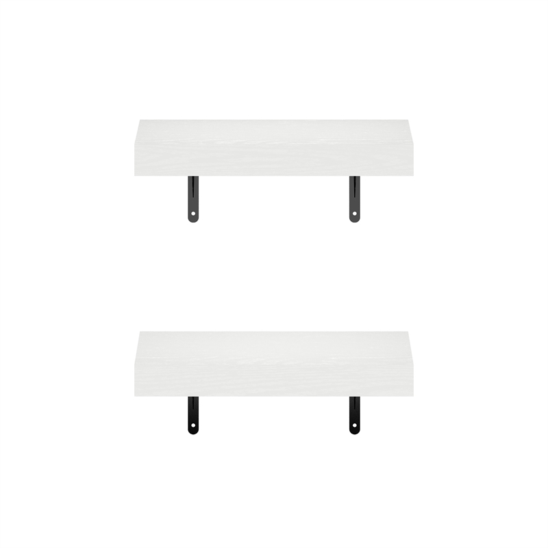 Pemberly Row 15-Inch Wall Mounted Floating Display Shelves in White Set of 2