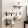 Pemberly Row 15-Inch Wall Mounted Floating Display Shelves in Natural Set of 4