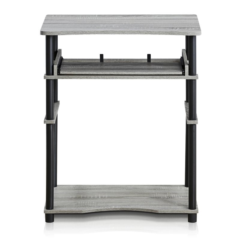Pemberly Row Wood Laptop/Notebook/Computer Desk in French Oak Gray/Black