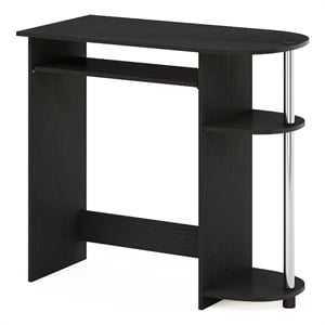 Pemberly Row Easy Assembly Computer Desk in Stainless Steel Tubes