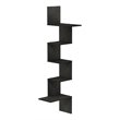 Pemberly Row Engineered Wood 5-Tier Wall Floating Corner Shelf in Espresso