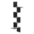 Pemberly Row Engineered Wood 5-Tier Wall Floating Corner Shelf in Oak Gray