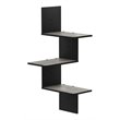 Pemberly Row Engineered Wood 3-Tier Wall Floating Corner Shelf in Oak Gray