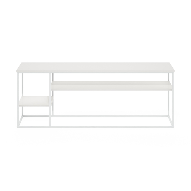 Pemberly Row Modern TV Stand for TV up to 65-inch Solid White