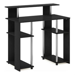 Pemberly Row Contemporary Computer/Writing Desk in Stainless Steel Tubes