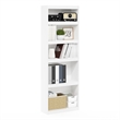 Pemberly Row Contemporary 5-Tier Shelf Bookcase in White Finish