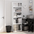 Pemberly Row Contemporary 5-Tier Shelf Bookcase in White Finish