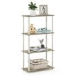 Pemberly Row Turn-N-Tube Engineered Wood 4-Tier Shelf Display Rack in Sonoma Oak