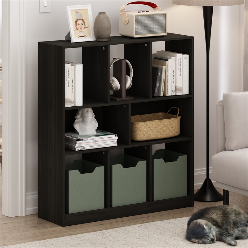 Pemberly Row 8-Cube Horizontal Storage Bookcase/Bookshelf Espresso