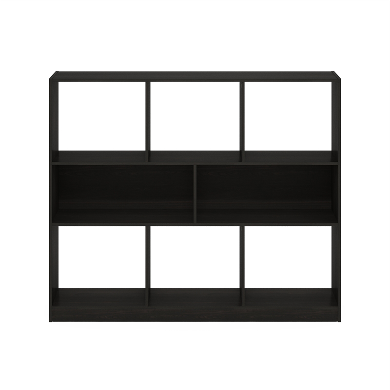 Pemberly Row 8-Cube 3-Tier Bookshelf Organizer 47 Width in Espresso
