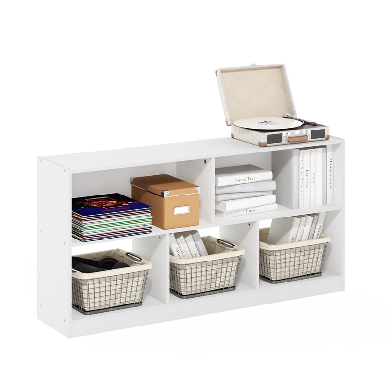 Pemberly Row 5-Cube 2-Tier Bookshelf Organizer 47 Width in White