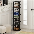 Pemberly Row 9-Tier Vertical Free Standing Shoe Tower in Shoe Rack Espresso