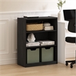 Pemberly Row 3-Tier Bookcase in Bookshelf with Adjustable Shelves in Blackwood