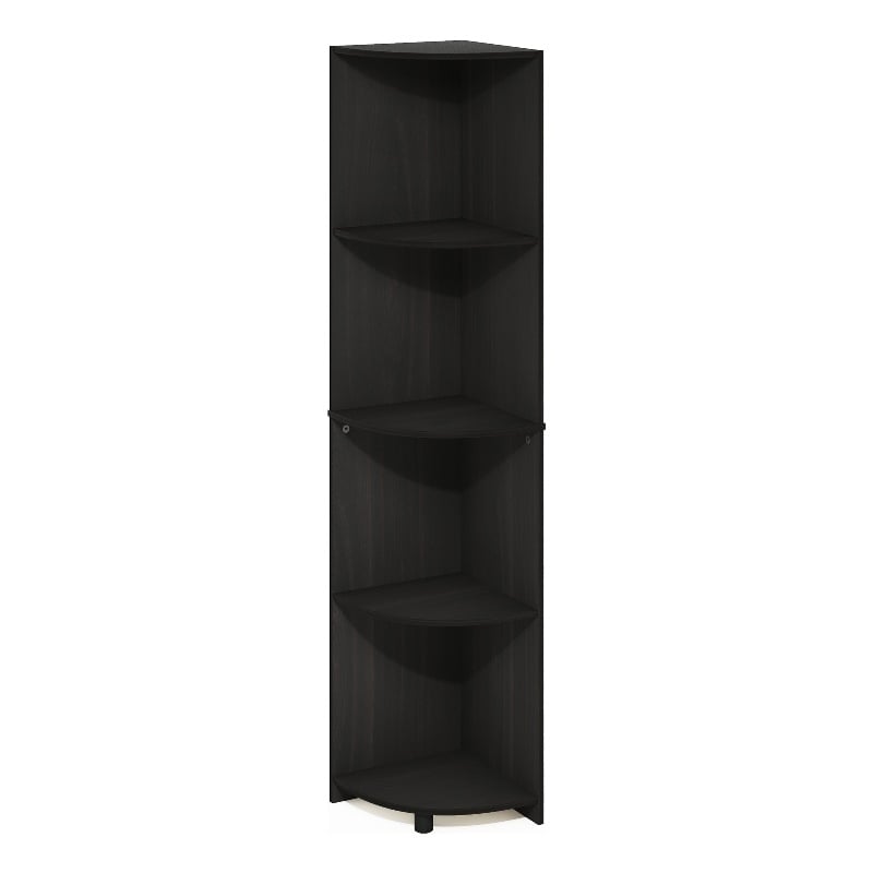 Pemberly Row 4-Tier Corner Shelf Bookcase in Bookshelf in Espresso