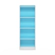 Pemberly Row Contemporary 4-Tier Open Shelf Bookcase in Light Blue/White