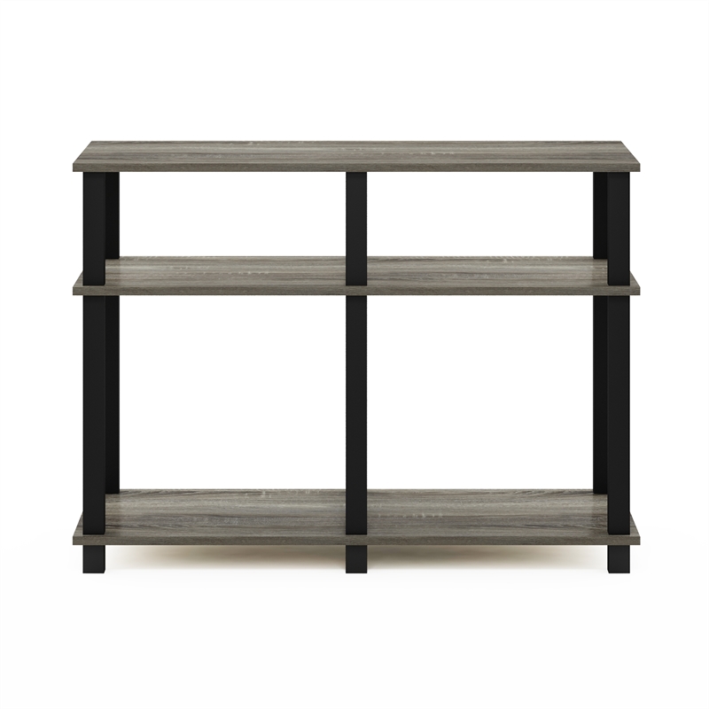 Pemberly Row Turn-N-Tube TV Stand for TV up to 40-inch in French Oak/Black