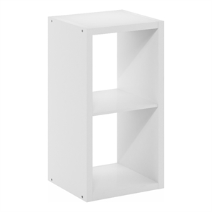 Pemberly Row Open Back Decorative Cube Storage Organizer in 2-Cube in White