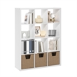 Pemberly Row Open Back Decorative Cube Storage Organizer in 12-Cube in White