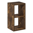 Pemberly Row Open Back Decorative Cube Storage Organizer in 2-Cube Amber Pine