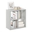 Pemberly Row Open Back Decorative Cube Storage Organizer in 4-Cube Light Gray