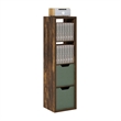 Pemberly Row Open Back Decorative Verticle Cube Storage Organizer Amber Pine