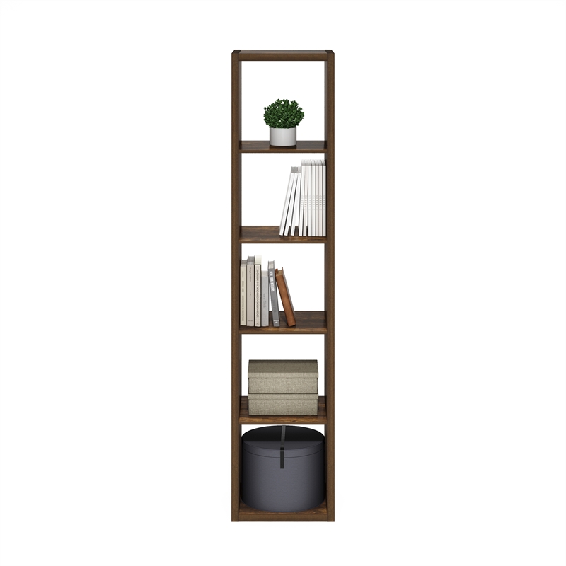 Pemberly Row Open Back Decorative Verticle Cube Storage Organizer Amber Pine